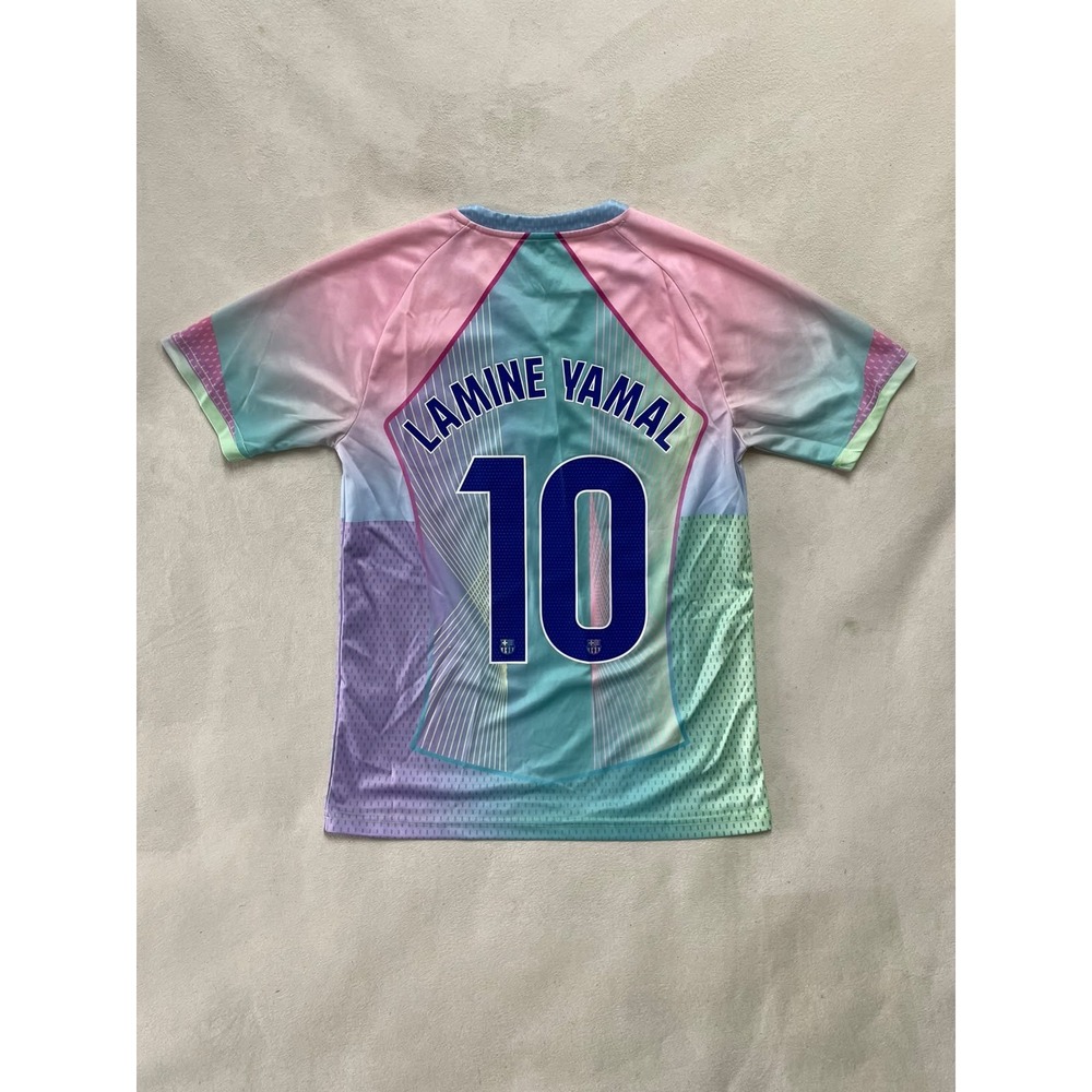 Lamine Yamal FC Barcelona #10 Soccer Jersey Pastel Gradient Women Small